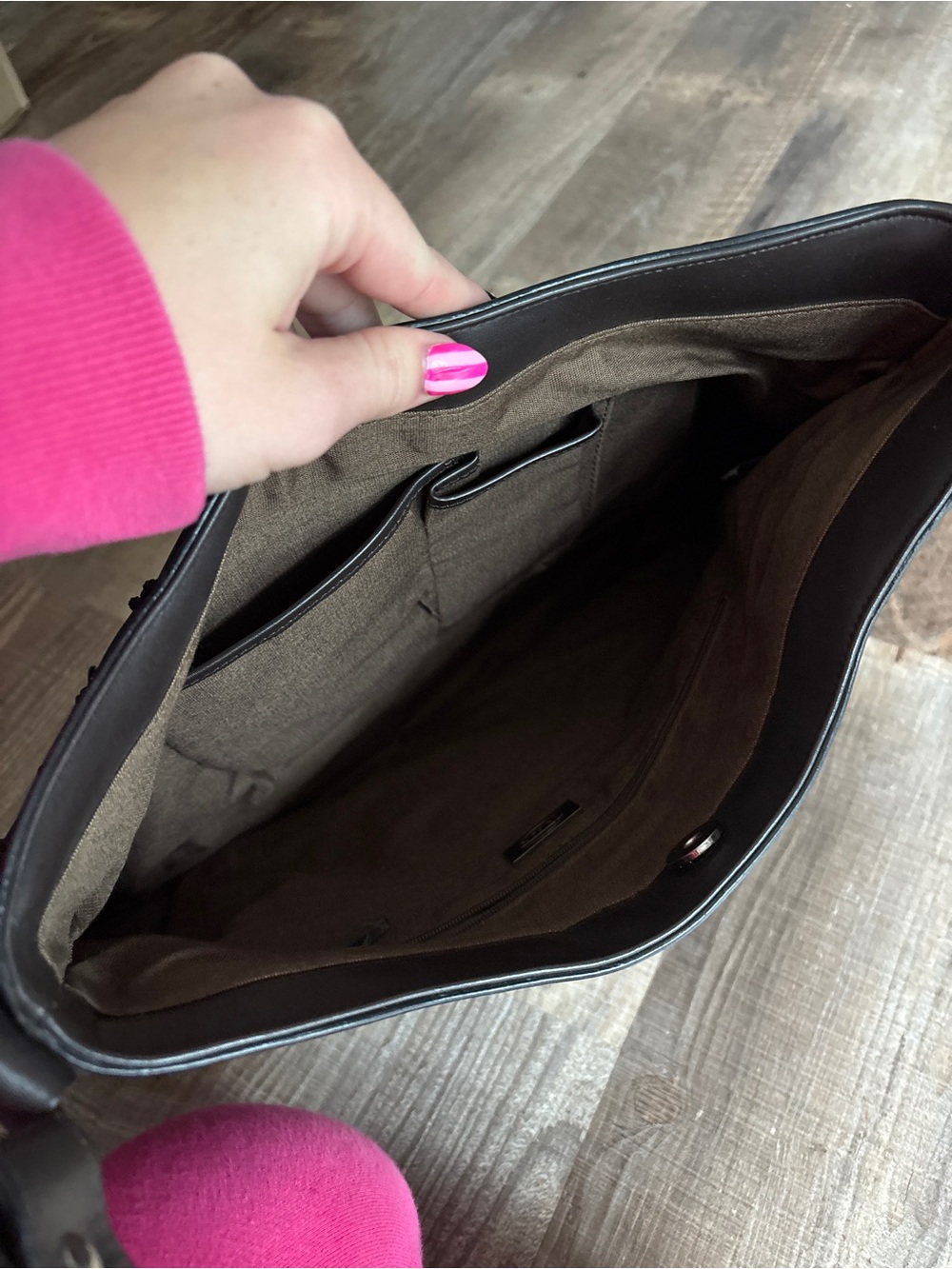 Talbots Dark Brown Woven Leather Hobo - Picture 3 of 6